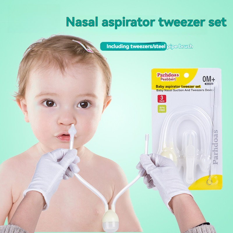 Baby Products Kit Set - Baby Mouth Suction Nasal Aspirator Tweezers