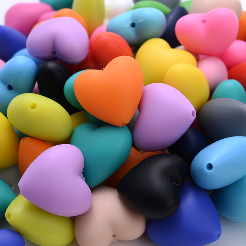 Baby Products Eco Friendly - 20Pcs 18x20mm Peach Heart Silicone Beads