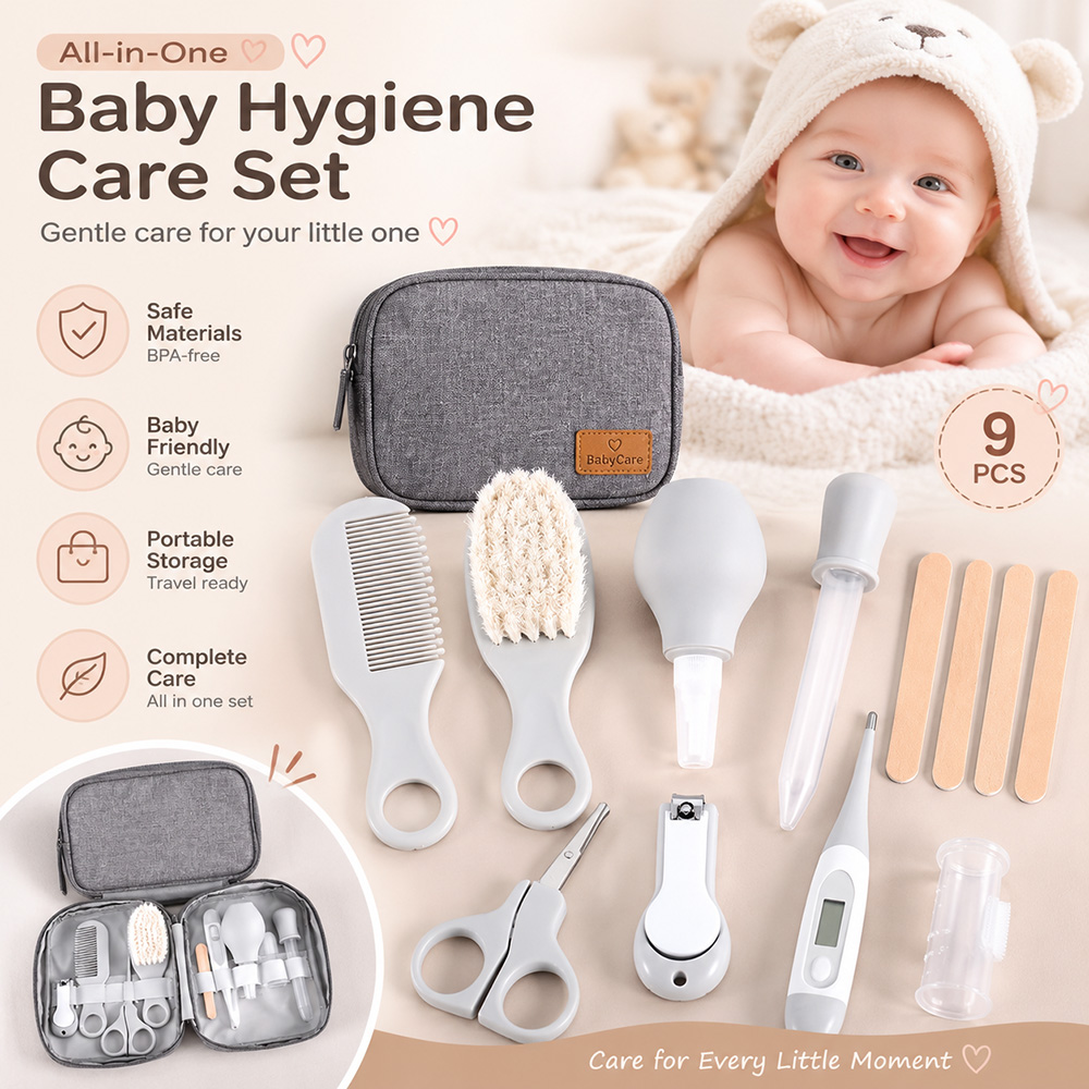 Baby Products Kit Set - Baby Grooming Kit 9PCS Newborn Care
