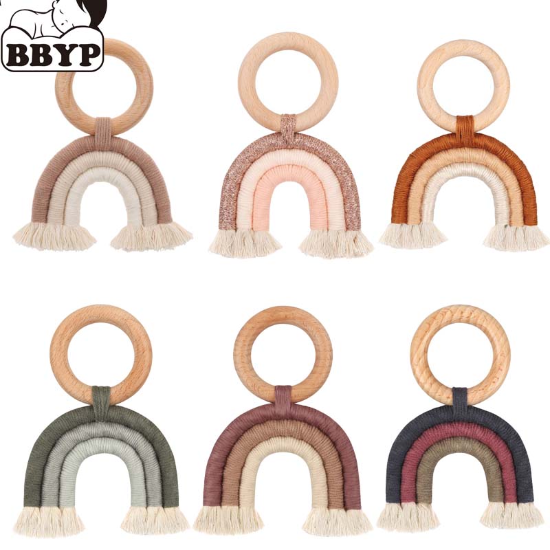 Baby Products Photos - Baby Teether Rainbow Tassel Crochet Rainbow