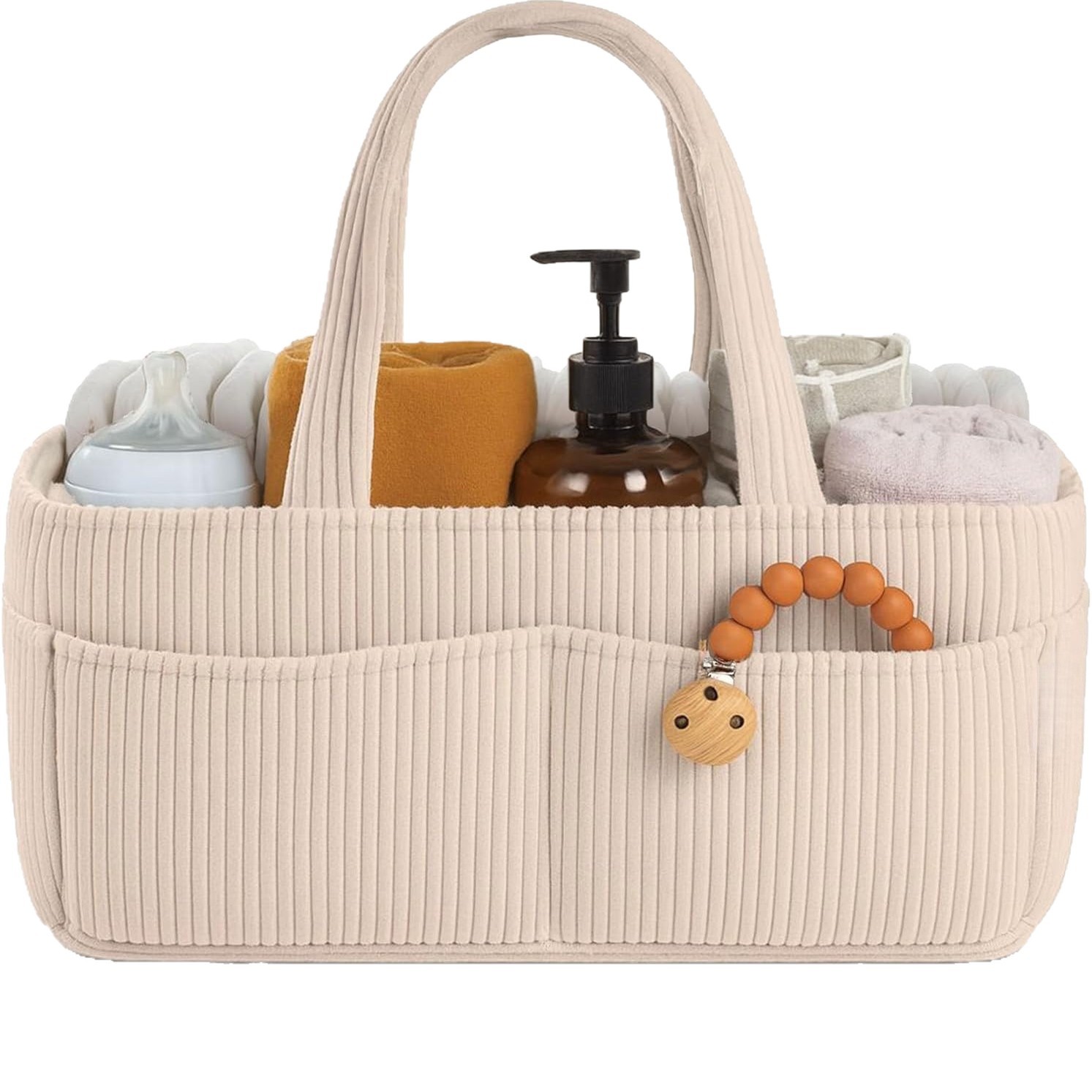 Baby Products Basket - New Corduroy Diaper Caddy Organizer Foldable