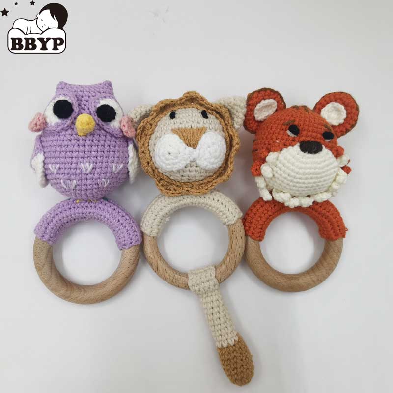 Baby Products Photos - 1PC Rabbit Tiger Lion Crochet Rattle