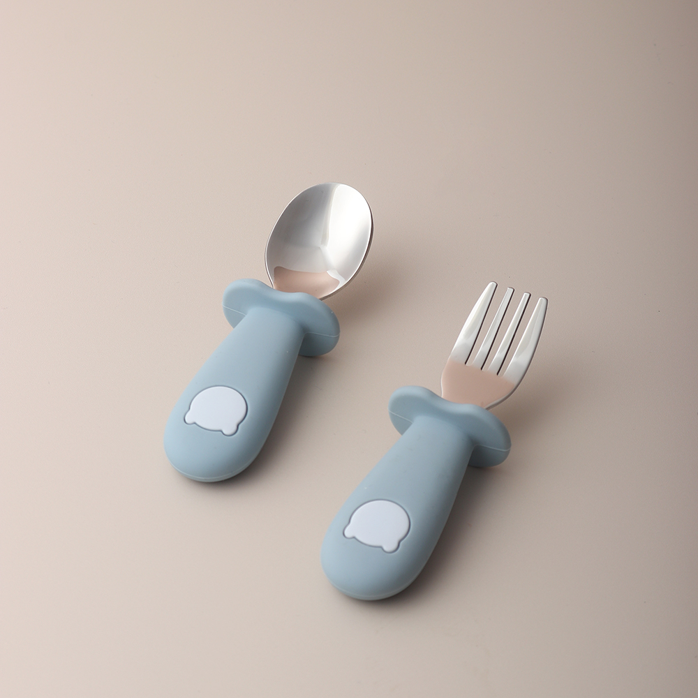 Baby Led Weaning Set - Baby Panda Shape Silicone Spoon and