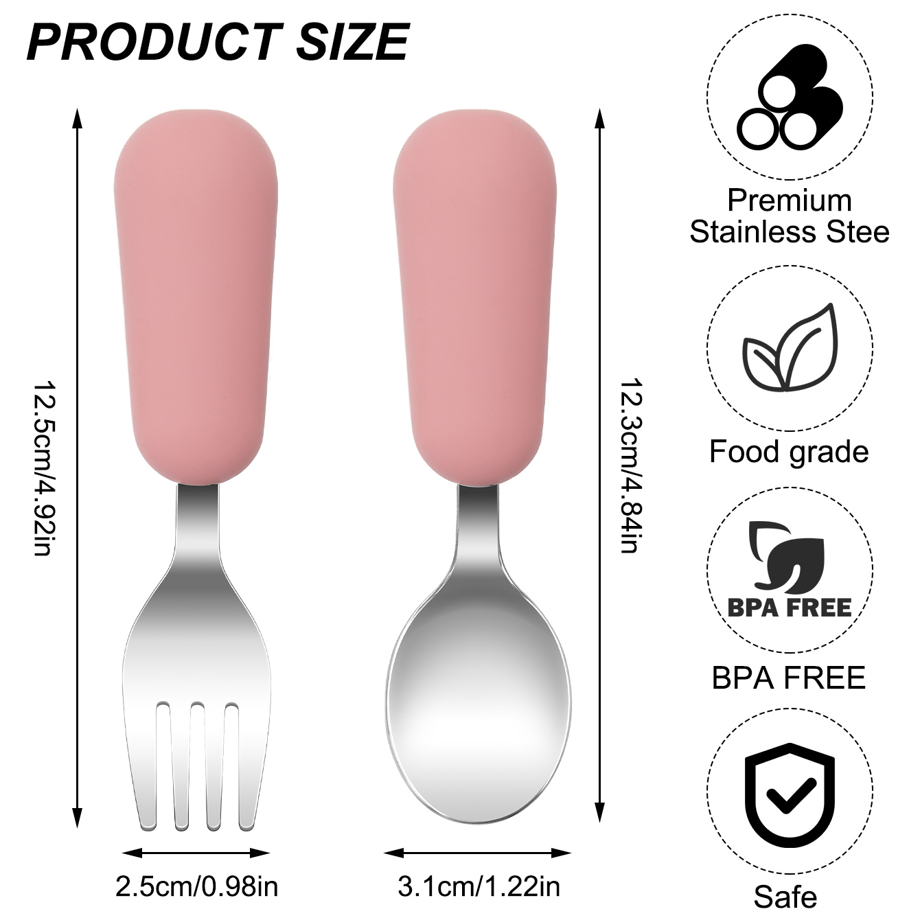 Color Kids 2PCS Stainless Stee - Baby Led Weaning Set recension och pris