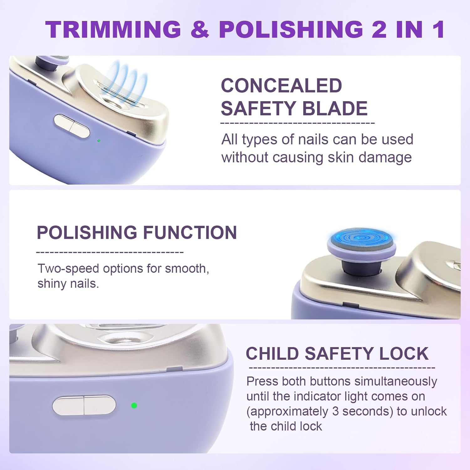 Electric Nail Trimmer with Lig - Baby Nail Trimmer Electric recension och pris