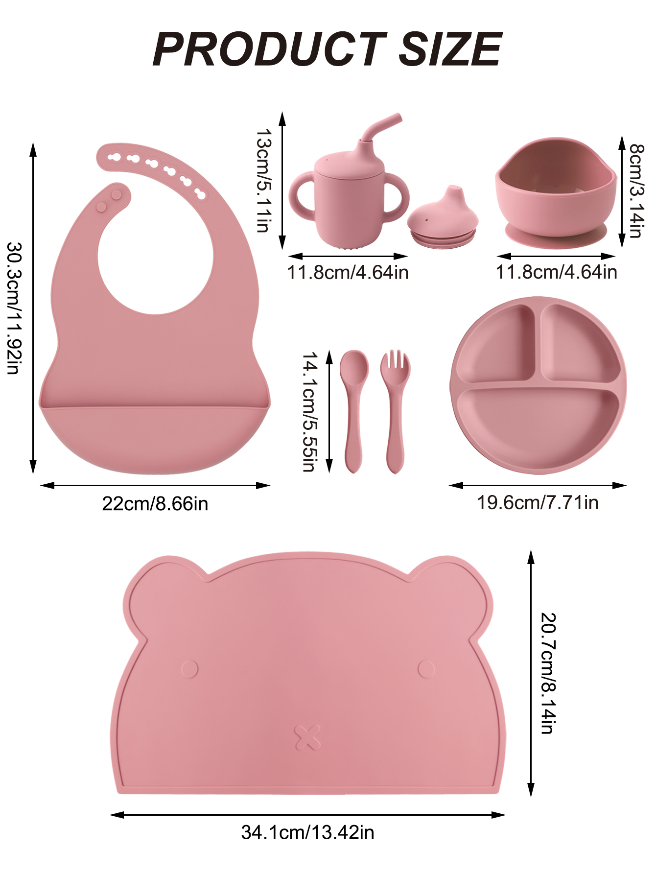 7PCS Silicone Baby Feeding Set - Baby Led Weaning Set recension och pris