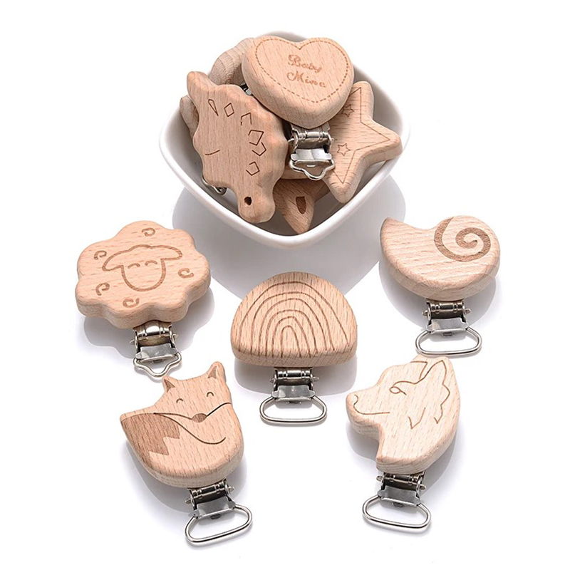 5Pcs Wooden Pacifier Clip Food - Baby Products Moisturizer recension och pris